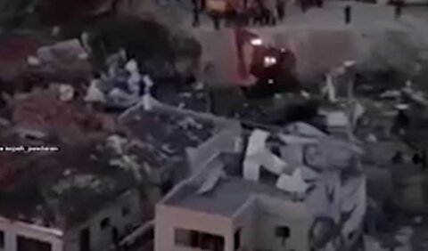 تصاویر هوایی از شدت انهدام بیت شمش