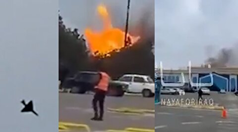 5 ویدیو از اصابت پهپاد انتحاری به فرودگاه آذربایجان