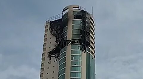 تصاویر شدت خسارت محل استقرار نظامیان آمریکا در بحرین