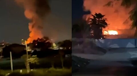 تصاویر اصابت موشک خیبر به فرودگاه بن گورین