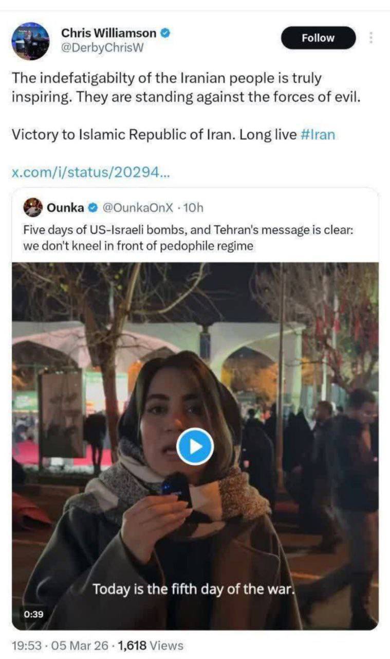 فعال آمریکایی: یا حسین!/کینه&zwnj;ورزی یهود و بیداری غیر ایرانی&zwnj;ها علیه ارتش اپستین