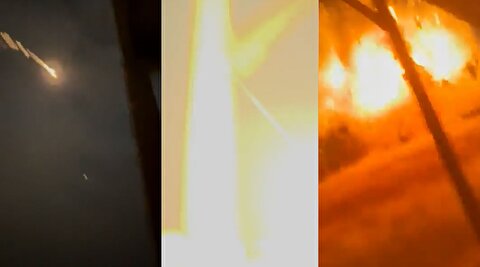 لحظه اصابت موشک ایران به مواضع آمریکا از زاویه دوربین آمریکایی‌ها