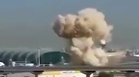 لحظات اصابت پهپاد و انهدام فرودگاه دبی