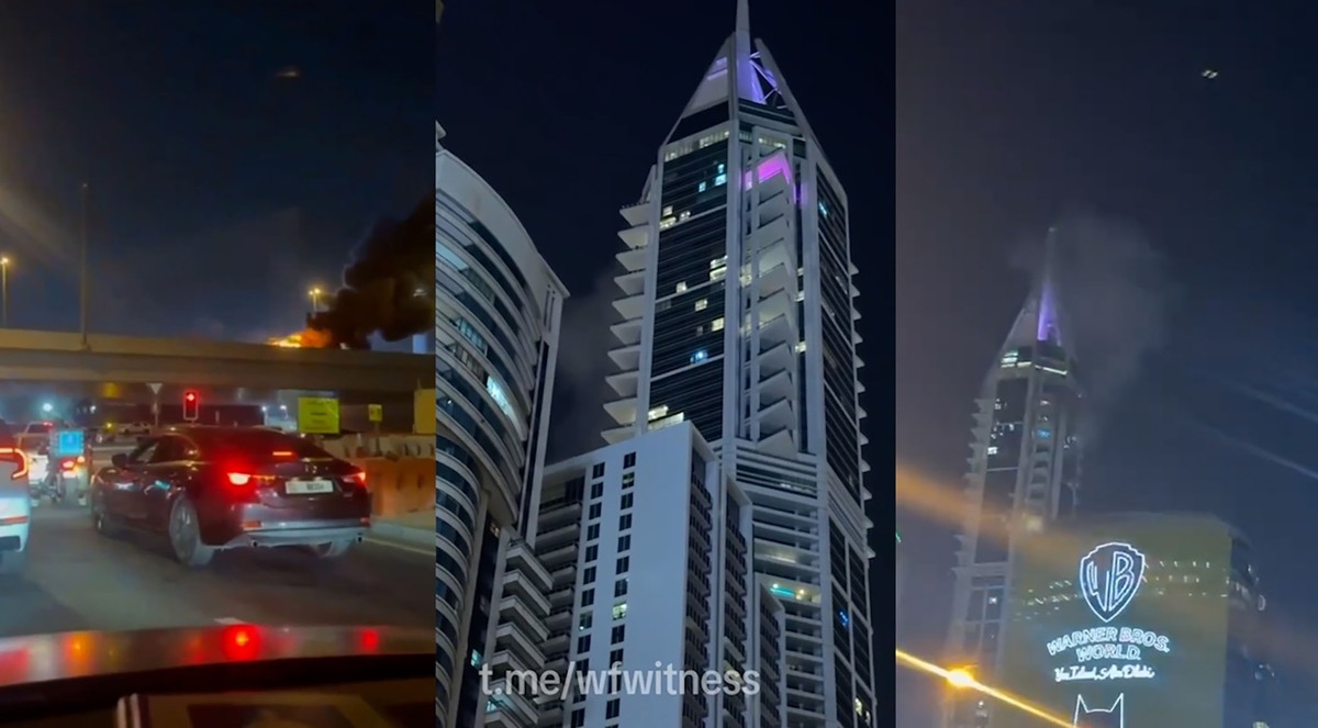 تصاویر اصابت پهپاد به آسمان خراش 395 متری دبی