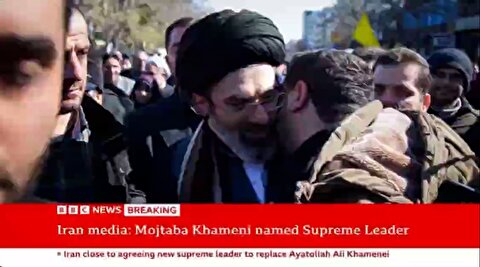 لحظه اعلام رهبری آیت الله خامنه‌ای در بی بی سی جهانی