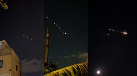 تصاویر نخستین حمله موشکی ایران به اسرائیل با رهبری آیت الله مجتبی خامنه‌ای