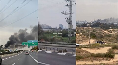 5 ویدیو از ستون‌های دود اصابت موشک‌های ایران به اسرائیل