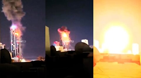 لحظات انهدام برج سیتی بانک آمریکا در دبی