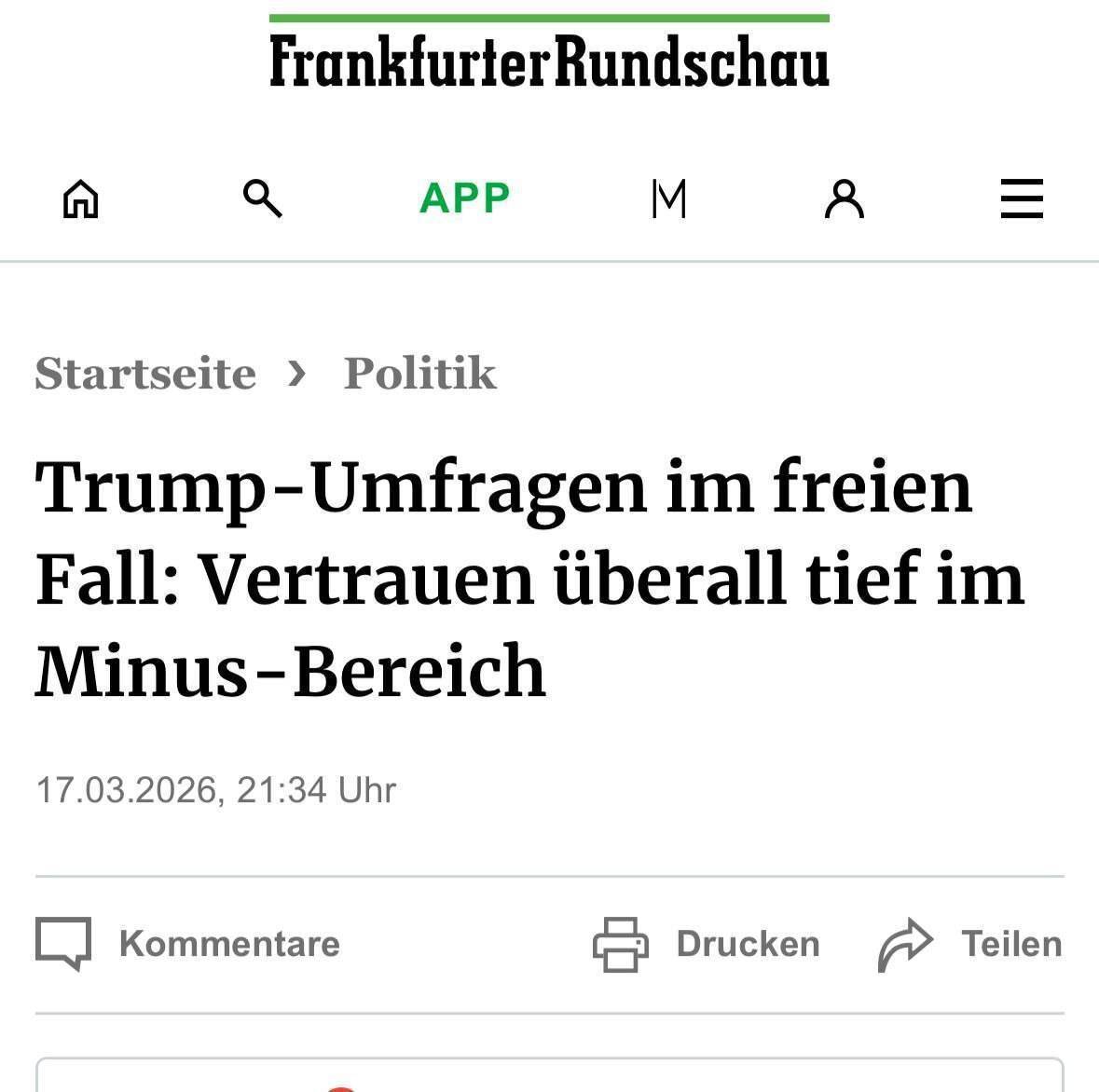                               محبوبیت ترامپ سقوط کرد                      