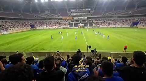 شعارهای هواداران باشگاه هوایی عراق در حمایت از ایران