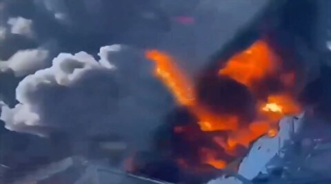 تصاویر انهدام شرکت نفتی انگلیس در اربیل