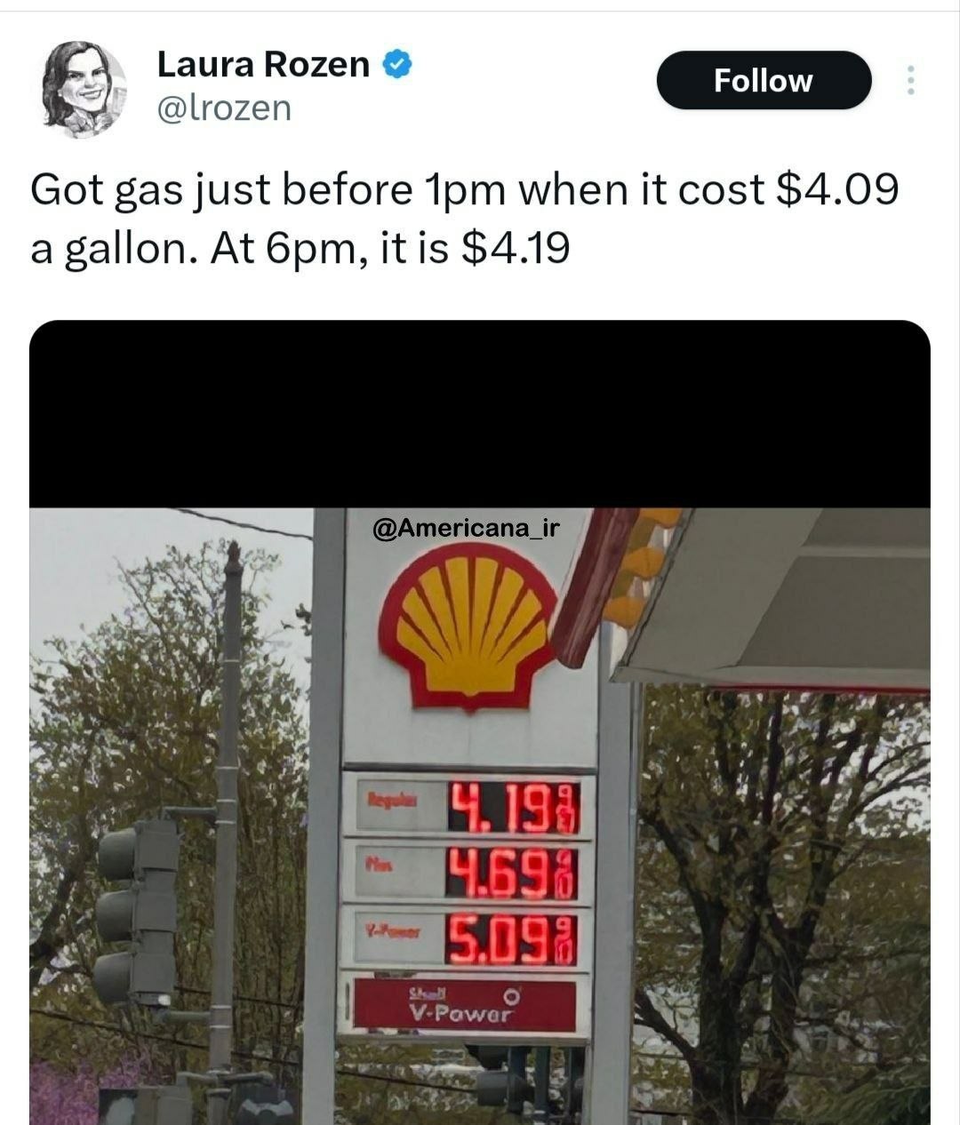 افزایش لحظه&zwnj;&zwnj;ای قیمت بنزین در آمریکا