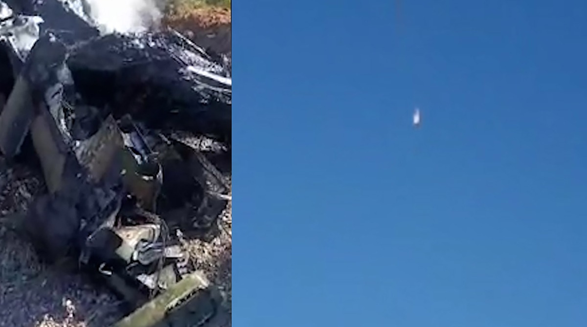 لحظه انهدام دو فروند پهپاد ام‌کیو 9 با آتش پدافند ارتش