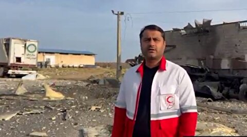 تصاویر حمله هوایی به انبار امدادی هلال‌احمر در بوشهر