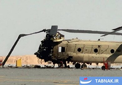 عکس: بالگرد شینوک منهدم شده ارتش آمریکا در پی حملات ایران