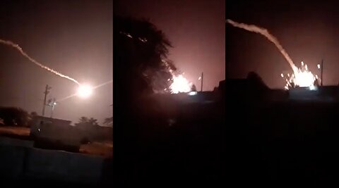 تصاویر سقوط یک هواگرد یا موشک در منطقه جستجوی خلبان آمریکایی