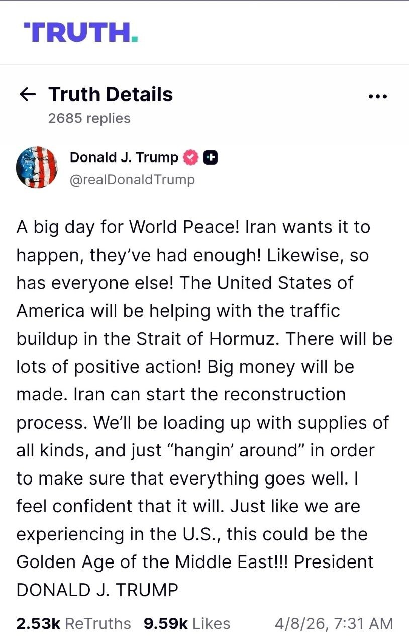 روز چهلم/عقب&zwnj;نشینی ترامپ: آتش&zwnj;بس اعلام می&zwnj;کنم/نیویورک تایمز: تمام تحریم&zwnj;ها رفع می&zwnj;شود/وعده صادق ۴ در موج صدم/بروزرسانی می شود