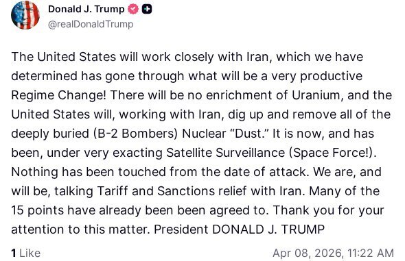 روز چهلم/عقب&zwnj;نشینی ترامپ: آتش&zwnj;بس اعلام می&zwnj;کنم/نیویورک تایمز: تمام تحریم&zwnj;ها رفع می&zwnj;شود/وعده صادق ۴ در موج صدم/بروزرسانی می شود