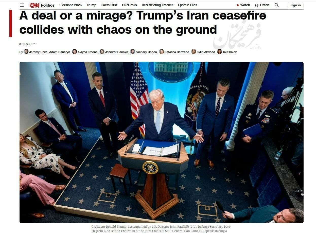 سی‌ان‌ان: می‌توانید درباره بازگشایی هرمز بیانیه بدهید، اما وضعیت تغییری نمی‌کند