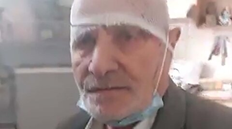 ویدیوی شگفت انگیز از پیرمردی که خانه‌اش بمباران شد