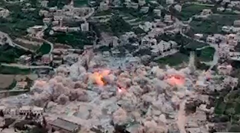 تصاویر انهدام روستاهای لبنان با بمب گذاری!