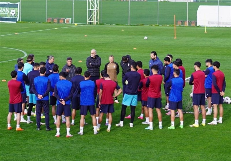 اولین تمرین تیم ملی در ترکیه زیر بارش باران