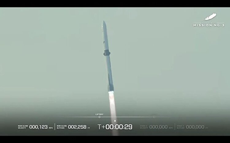 پرتاب موشک «نیوگلن» با یک دستاورد جدید