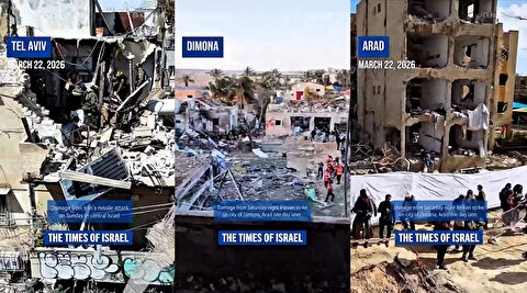 تصاویر ویرانه‌های گسترده اسرائیل پس از اصابت موشک‌ها