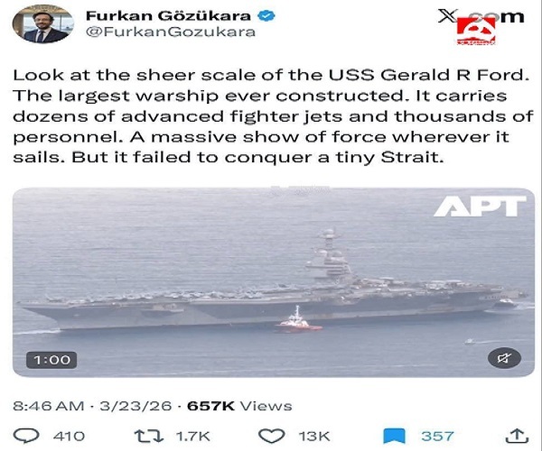 تحلیلگر ترک: ناو عظیم جرارد فورد ناکام ماند تحلیلگر ترک: ناو عظیم جرارد فورد ناکام ماند