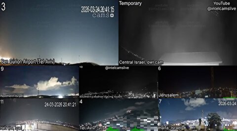 تصاویر حمله موشکی ایران در آسمان هشت شهر اسرائیل