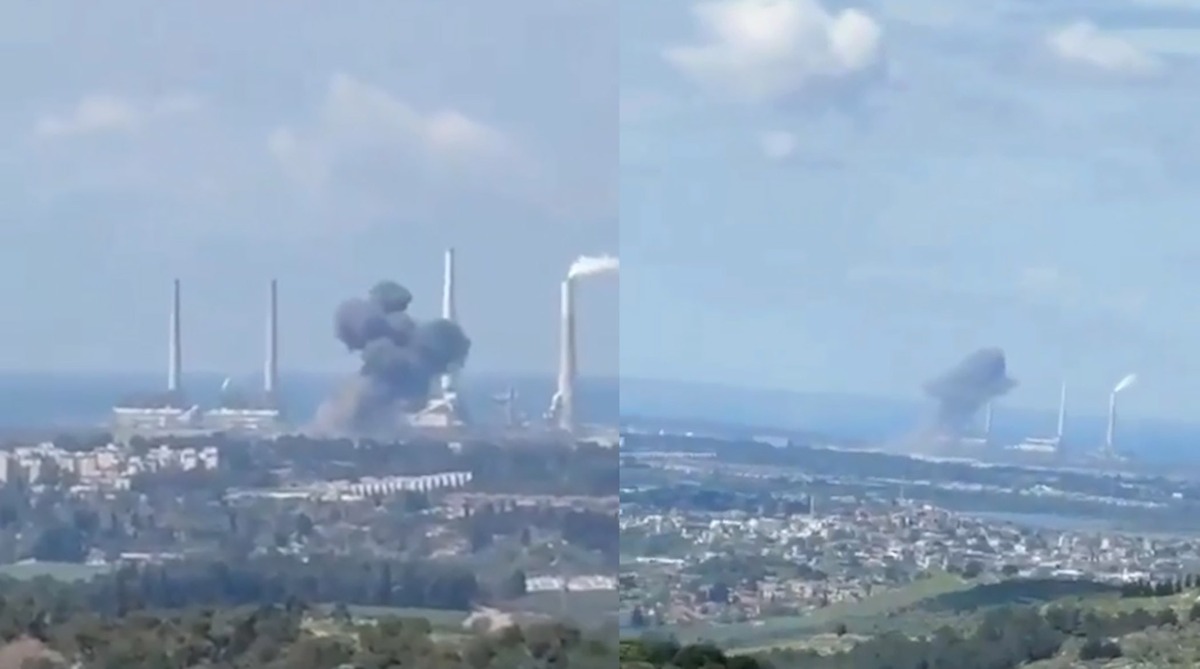 لحظات اصابت موشک ایران به نیروگاه کلیدی اسرائیل