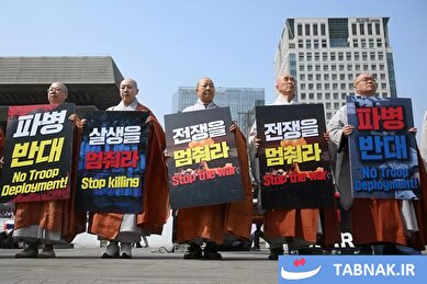 عکس: تظاهرات ضد جنگ راهبان کره جنوبی