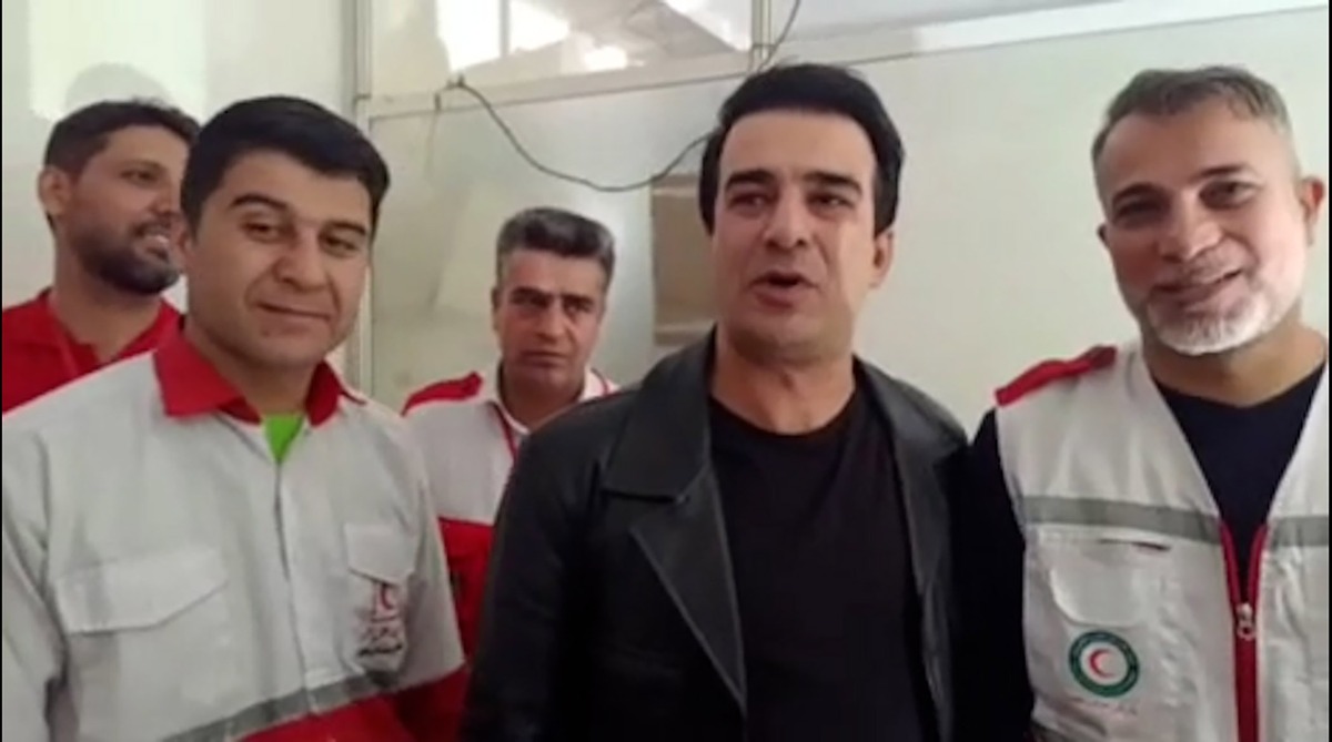 حضور یوسف تیموری در جمع امدادگران هلال احمر