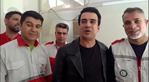 حضور یوسف تیموری در جمع امدادگران هلال احمر