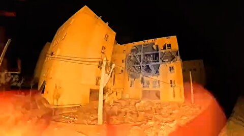 ساختمانی که در البرز هدف حمله آمریکا و اسرائیل قرار گرفت