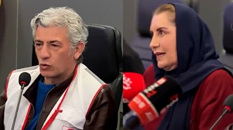 سیروس همتی و فریبا کوثری در جمع هلال احمری‌ها