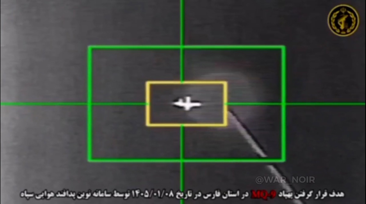 لحظات شکار یک پهپاد ام کیو 9 آمریکا بر فراز شیراز