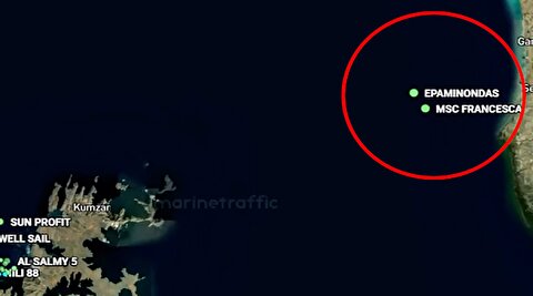 تصاویر راداری دو کشتی باری که هدف قرار گرفتند