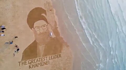 طراحی عظیم چهره رهبر شهید توسط هنرمند پاکستانی