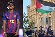 پرچم فلسطین چگونه وارد جشن قهرمانی بارسا شد؟