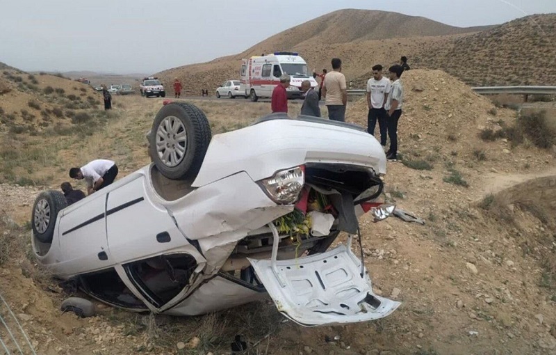 واژگونی مرگبار تیبا در جاده همدان