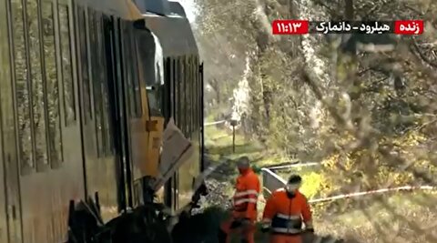 تصاویر برخورد دو قطار در دانمارک با 17 مجروح