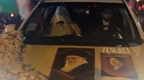 تصاویر ماشین عروس با تصویر رهبران انقلاب