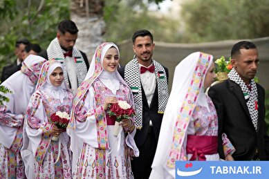 عکس: جشن عروسی ۱۵۰ زوج فلسطینی در غزه