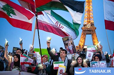 عکس: اهتزاز پرچم ایران در فرانسه