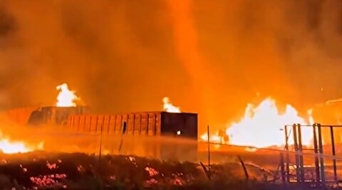 تصاویر پدیده نادر گردباد آتشین در اسپانیا