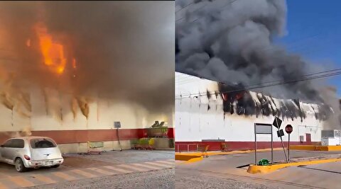 تصاویر به آتش کشیدن کارخانه‌های مکزیک