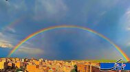 عکس: تصویری تماشایی از رنگین کمان در ارومیه