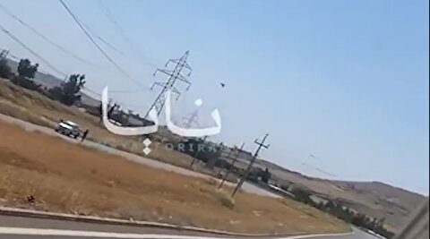لحظات اصابت پهپاد شاهد به اربيل