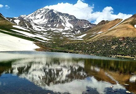 عکس: تصویر تماشایی از دامنه برفی قله سبلان